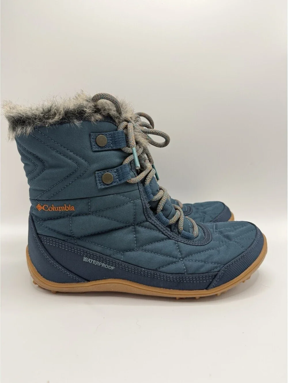 Columbia MINX SHORTY III ALTA Women's Boots Zinc/Desert Blue Sz 7 NWOB
